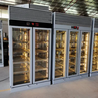 Auchmc Am-U505A Schwarzer Display-Kühler mit großer Kapazität zur Aufbewahrung von Lebensmitteln für gewerbliche Fleischereien, Metzgereien, Trockenalterungs-Fleisch-Display-Kühler