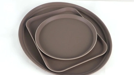 Rundes, rutschfestes, schwarzes Bartablett aus Kunststoff für Barkellner, rutschfestes Tablett, 27,9 cm